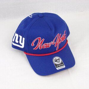 New York Giants NFL '47 Snapback Hat Blue Hitch Script Overhand Unconstructed